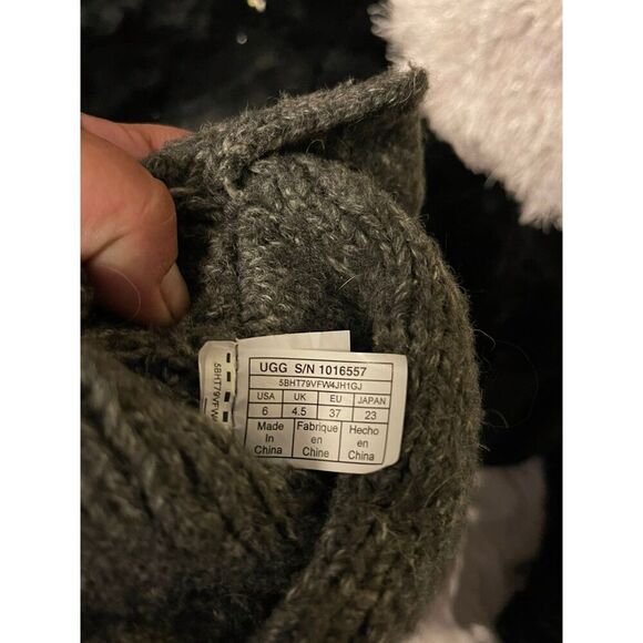 UGG Lattice Cardy Gray Sweater Boots - Picture 8 of 12